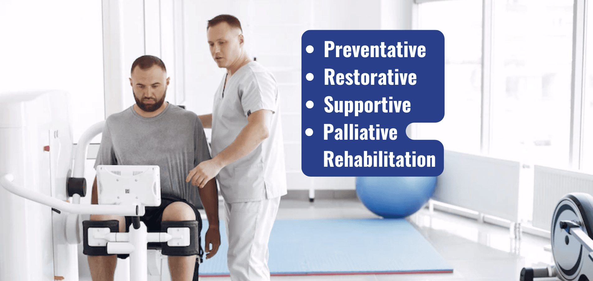 Preventative, restorative, supportive and palliative rehabilitation